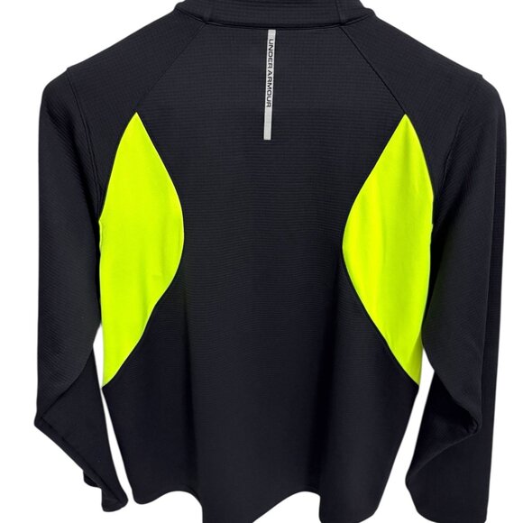 Under Armour Loose Fit 1/4 Zip Pullover Sweater Black Yellow Men's Size XL - Picture 6 of 6
